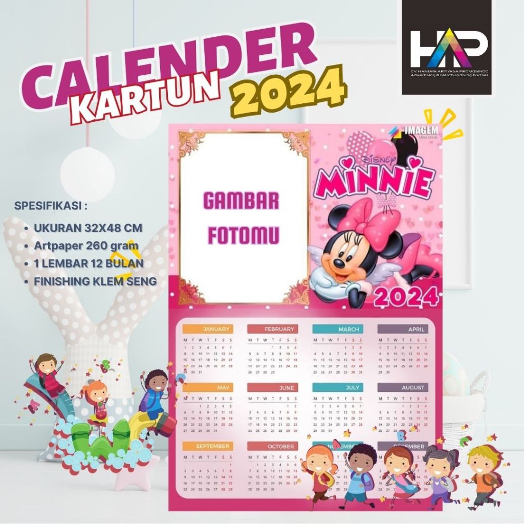 

KALENDER 2025 | CALENDER CUSTOM KARAKTER KARTUN MINNIE MOUSE