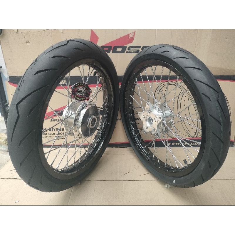 SEPAKET VELG RING 17 MX KING PLUS BAN SK03 CARNAGE MODEL PIRELLI DIABLO ROSSO