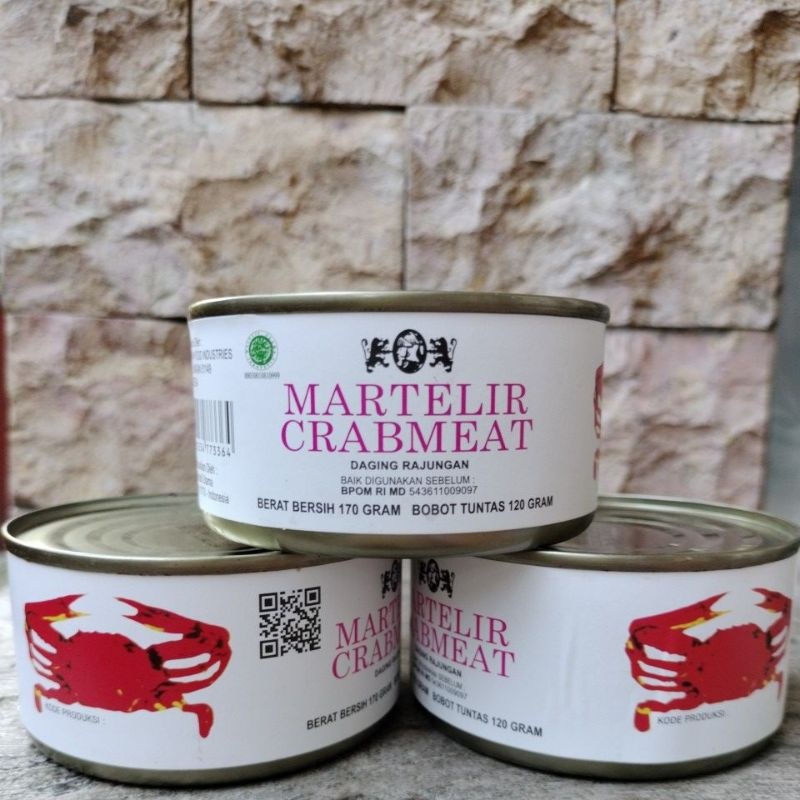 

Daging kepiting rajungan kaleng crab meat martelir 170 gr