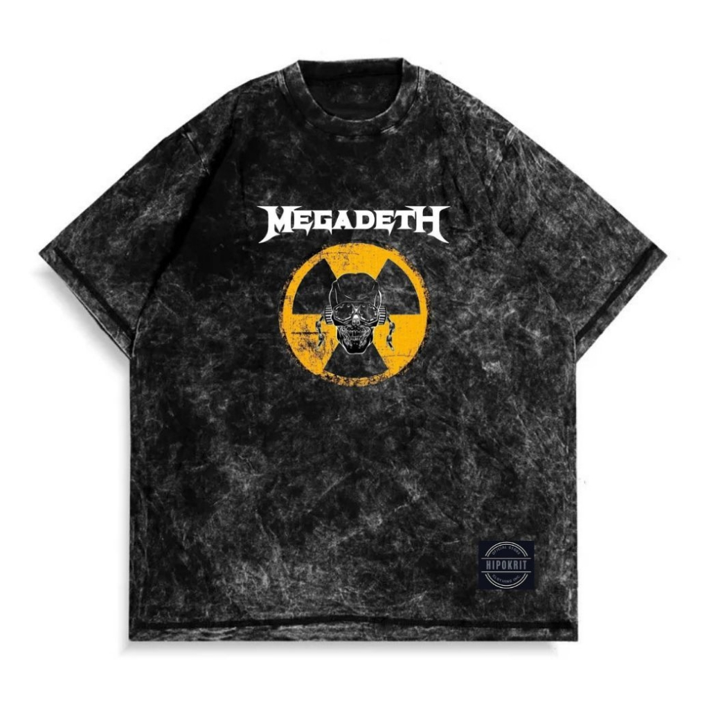 Kaos Pria T-shirt Reguler Megadeath Washed | Kaos Reguler Metal Sandwash | Kaos Sandwash Reguler