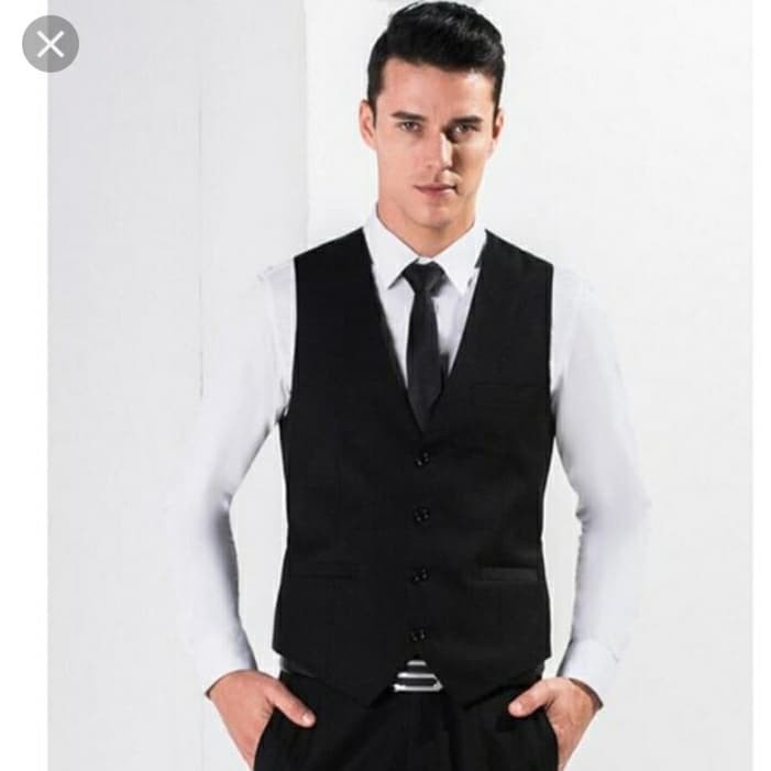 Rompi pria hitam-Vest pria hitam- Jas blazer pria-Blazer pria-rompi