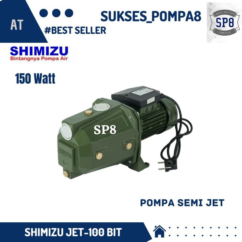 Pompa Air Shimizu JET-100 BIT Non Otomatis / Pompa Air Semi Jet