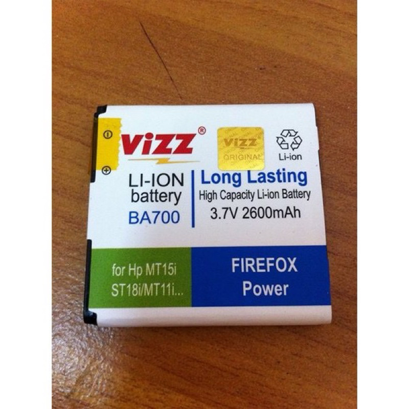 Baterai Batre Vizz Double Power Sony BA700 2600mAh Original by Vizz