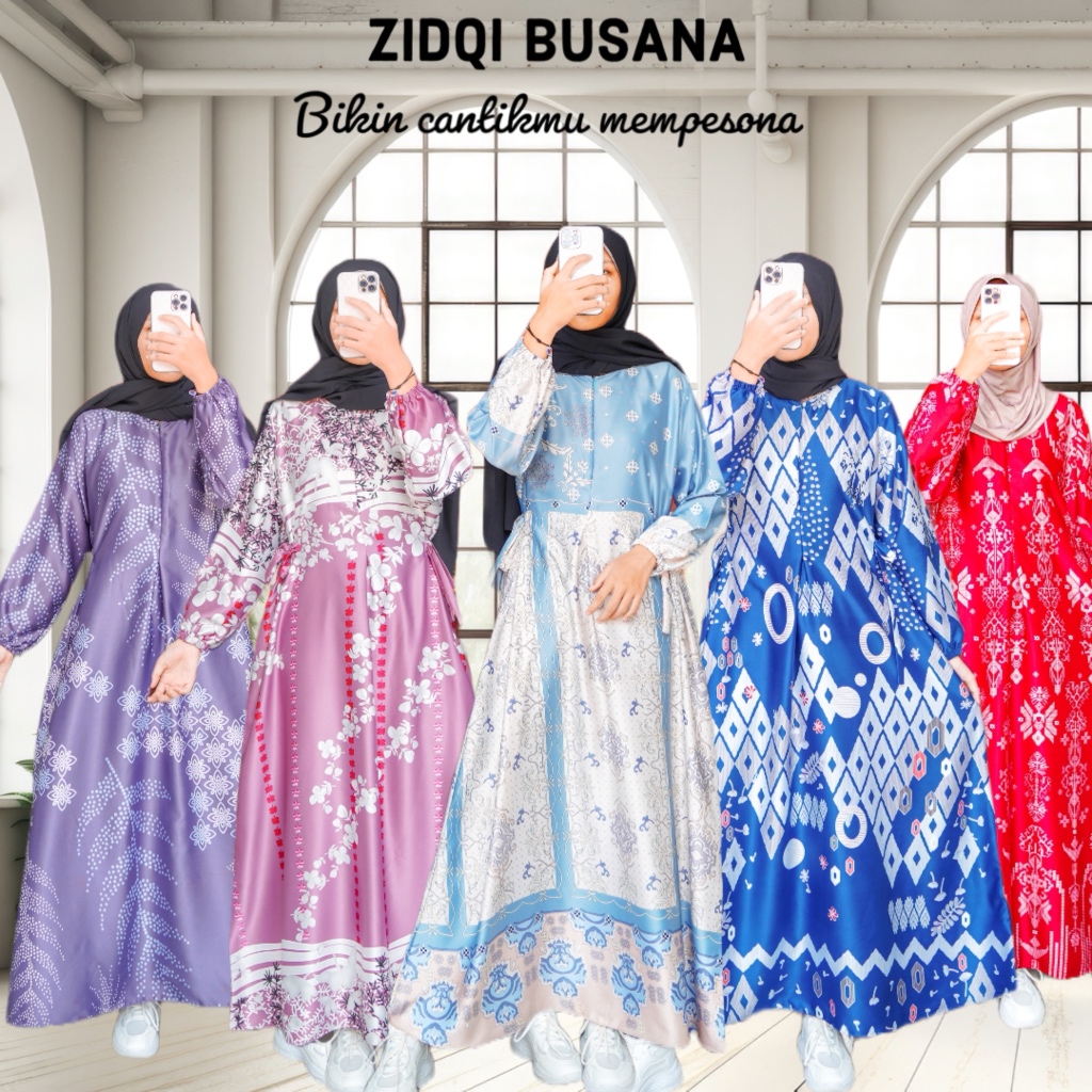 CUCI GUDANG GAMIS MOTIF BUNGA DAN BATIK TERBARU DIOR SILK PREMIUM BUSUI LENGAN KARET BY ZIDQI BUSANA
