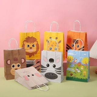 

(Terlaris) Paperbag animal goodie bag ultah anak cute / tempat snack hadiah motif binatang ulang tahun thank you
