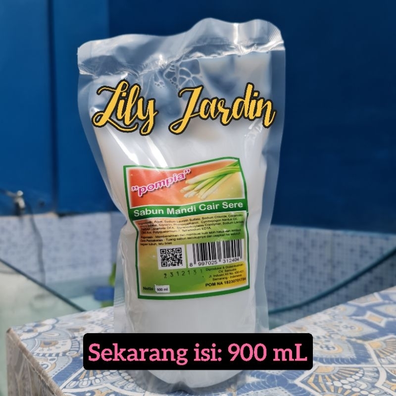Pompia Body Wash / Sabun Mandi Cair Refill - Aroma Sereh Sere - 900 mL