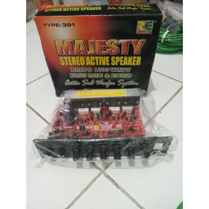 kit power amplifier aktif speaker mic echo subwofer majesty 1700wat