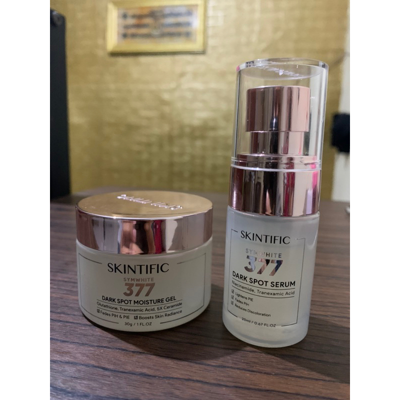 SKINTIFIC 2PCS Set Brightening & Anti Dark Spot Paket Skincare Symwhite 377 Serum + Symwhite 377 Moi