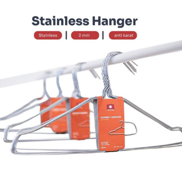 Diskon 1 PCS Gantungan Baju Hanger Kawat Laundry stainless ANTI KARAT indokurnia  INDO KURNIA ORIGIN