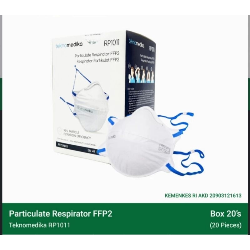 RP1011 Particulate Respirator (Masker FFP2 Teknomedika) Cupmask N95