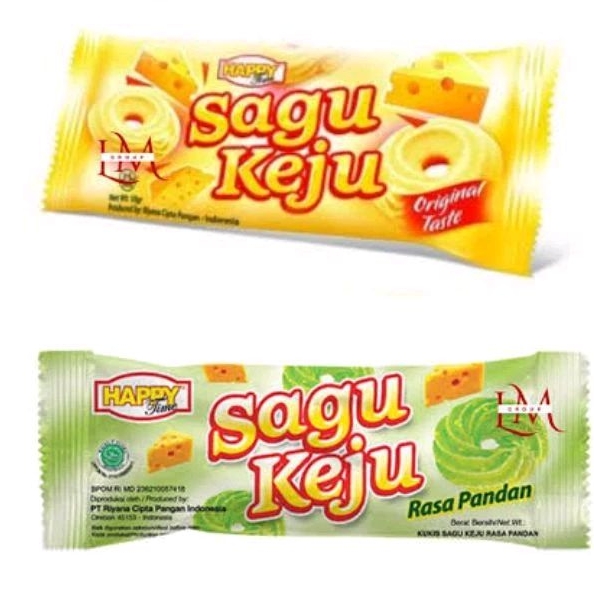 

Happy time sagu keju dan keju pandan 1 pak isi 20 pcs