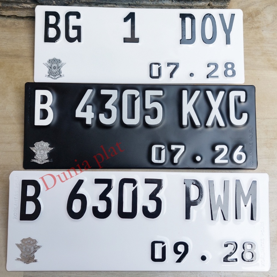 Terbaru Plat Nomor Motor Lipat Baut tanam Model Tebal Warna Putih logo polantas ori