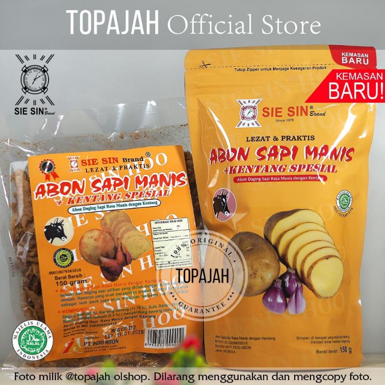 

LANGSUNG ATC Abon sapi spesial kentang manispedas SIE SIN 15gr HALAL 7W