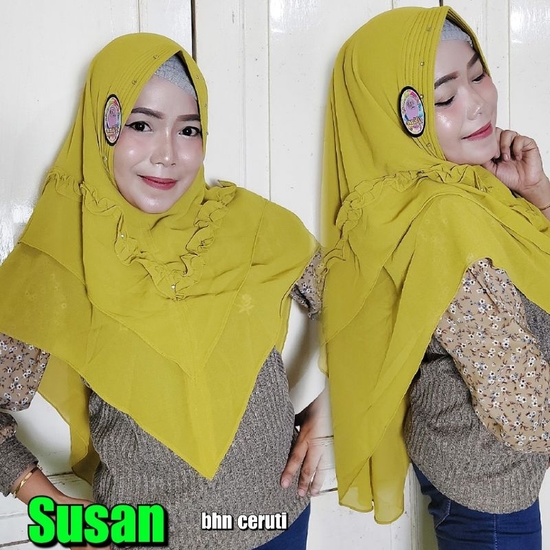 HIJAB INSTAN SUSAN, HIJAB INSTAN BAHAN CERUTI 2 LAYER, HIJAB INSTAN PERMATA, HIJAB INSTAN KEKINIAN M