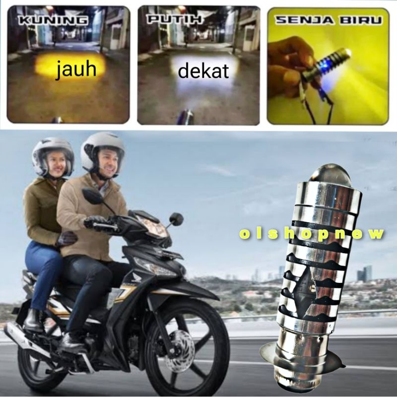 Lampu Led Depan Motor Honda Supra X 125 FI Combo 2 Warna Putih Kuning