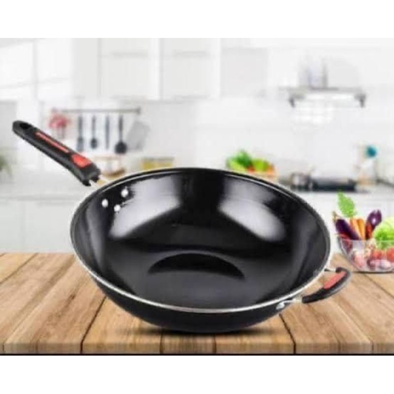 Wajan Gagang Enamel Merk TD || Wajan Enamel Anti Lengket 34cm