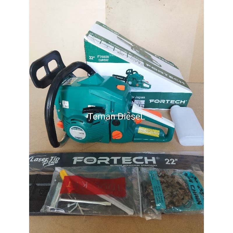 Chainsaw Fortech FT6800 Bar Laser 22inch Senso kecil Bar 22"