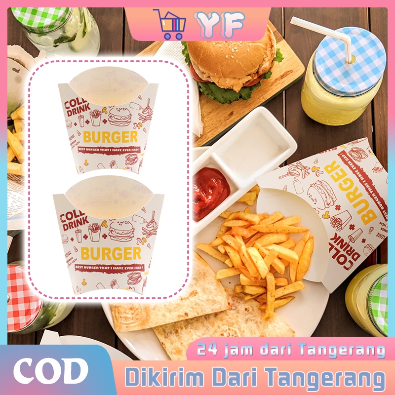 

50Pcs Dus French Fries Kecil Dus Kemasan Kentang Goreng Box French Fries Packaging Kentang Goreng