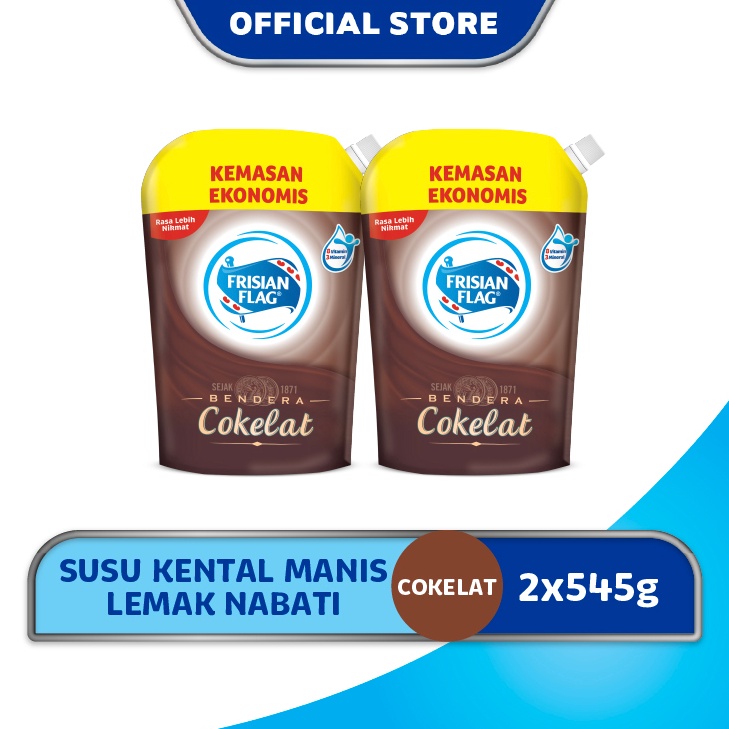 

CODEBARANG584EYS Frisian Flag Kental Manis Cokelat Pouch 545gr x 2 Pcs Potongan