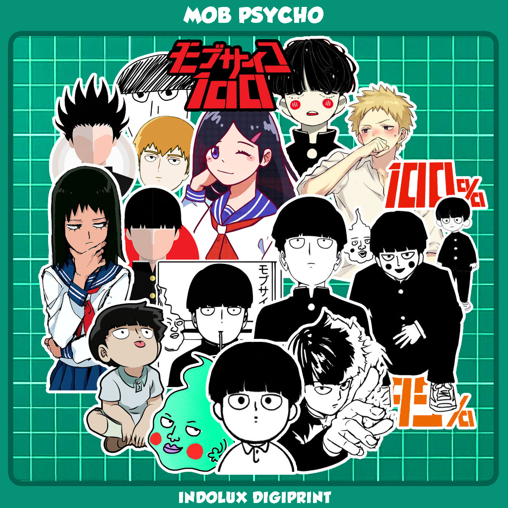 

Sticker Mob Psycho 100 Anime Stiker Shigeo Kageyama Teruki Hanazawa Anti Air Giga Chad
