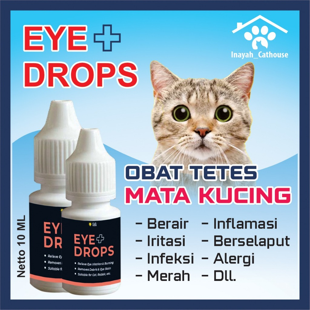 Obat Tetes Mata Kucing, Kelinci dan Anjing Eye Plus Drops | Obat Sakit Mata, Belekan, Mata Berair, I