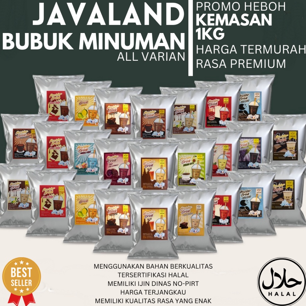 

PROMOCXQ8 Javaland Mix Bubuk Minuman Boba Kekinian Aneka 1kg 32