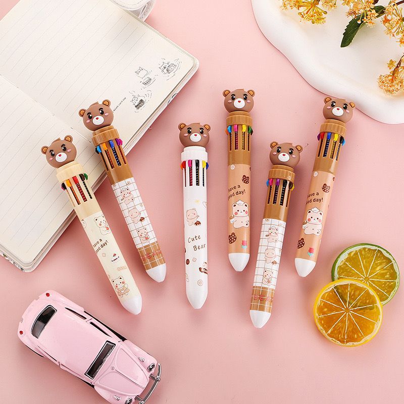 

Pulpen Mekanik 10 Warna Karakter Bear #ST077 / Pena Cetek 10 in 1 / Pena Motif Beruang Teddy Bear