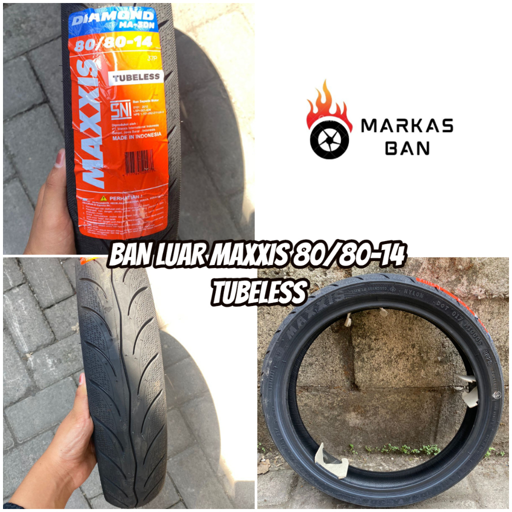 BAN LUAR MATIC MAXXIS 80/80-14 TUBELESS || BAN LUAR MATIC MAXXIS 80/80-14 TUBLES