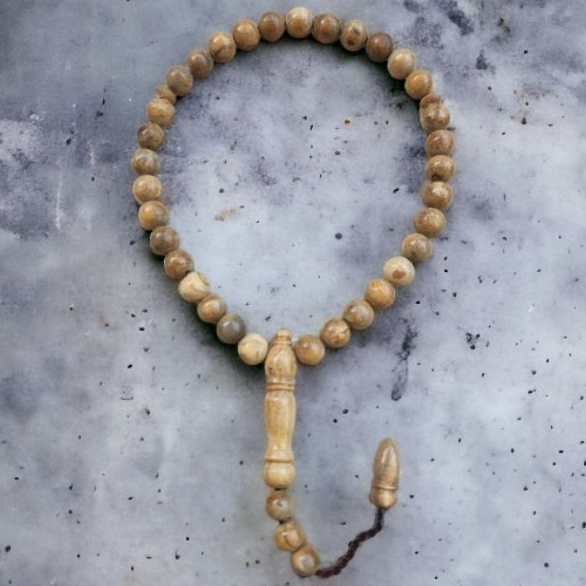 Tasbih muslim 33 butir akar bahar putih original
