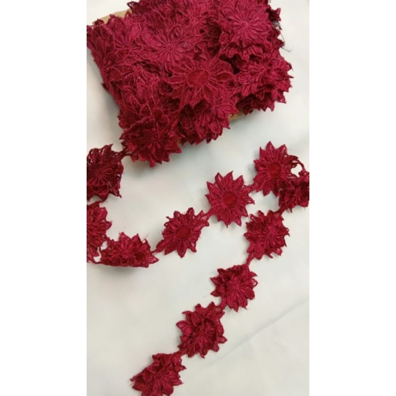 RENDA BUNGA BORDIR 3D