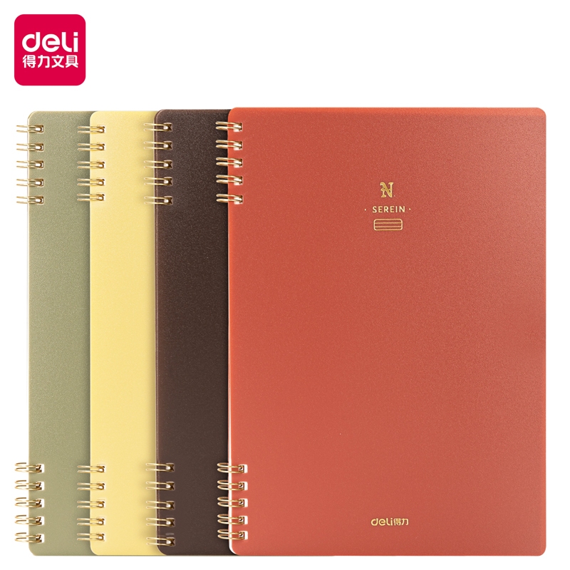 

Deli Buku Catatan Jilid Spiral / Spiral Notebook A5 50 Lembar Kertas Beige GLPA550