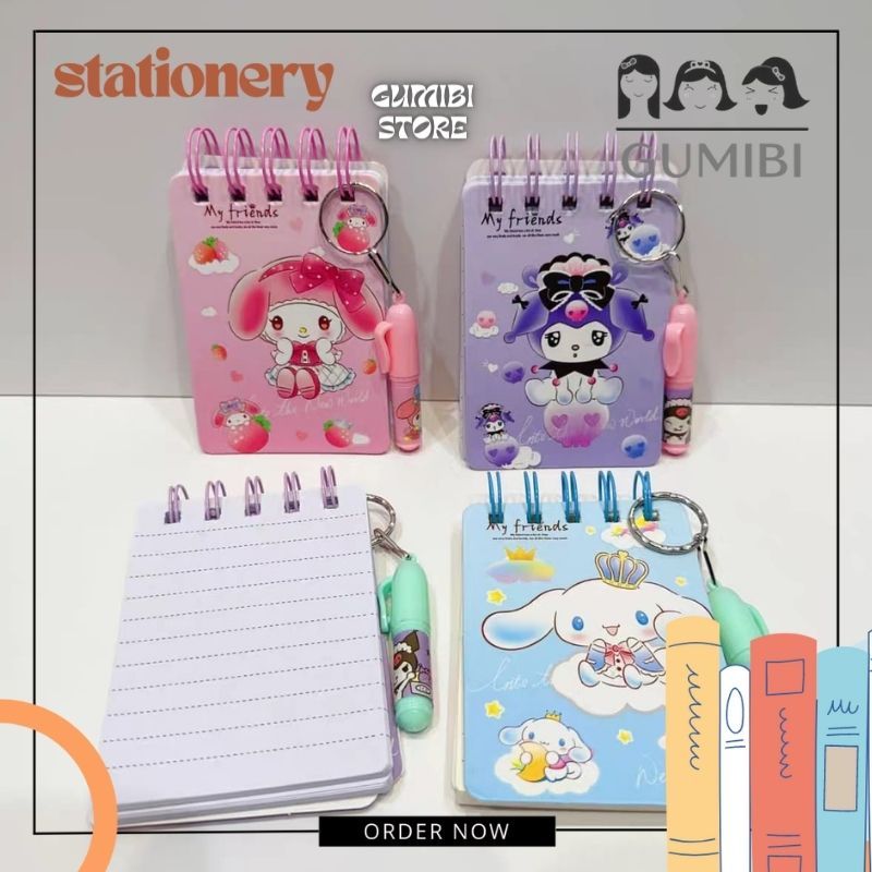 

MEMO SANRIO BUKU MEMORING + PEN SANRIO BUKU MINI BUKU BINDER SANRIO LUCU TERMURAH