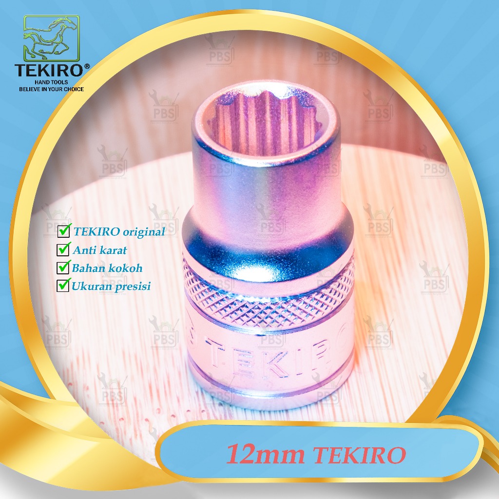 Mata Kunci Sock TEKIRO 12mm 1/2" 12PT . Kunci Shock 12mm 12PT . Mata Sok 12 mm 12PT