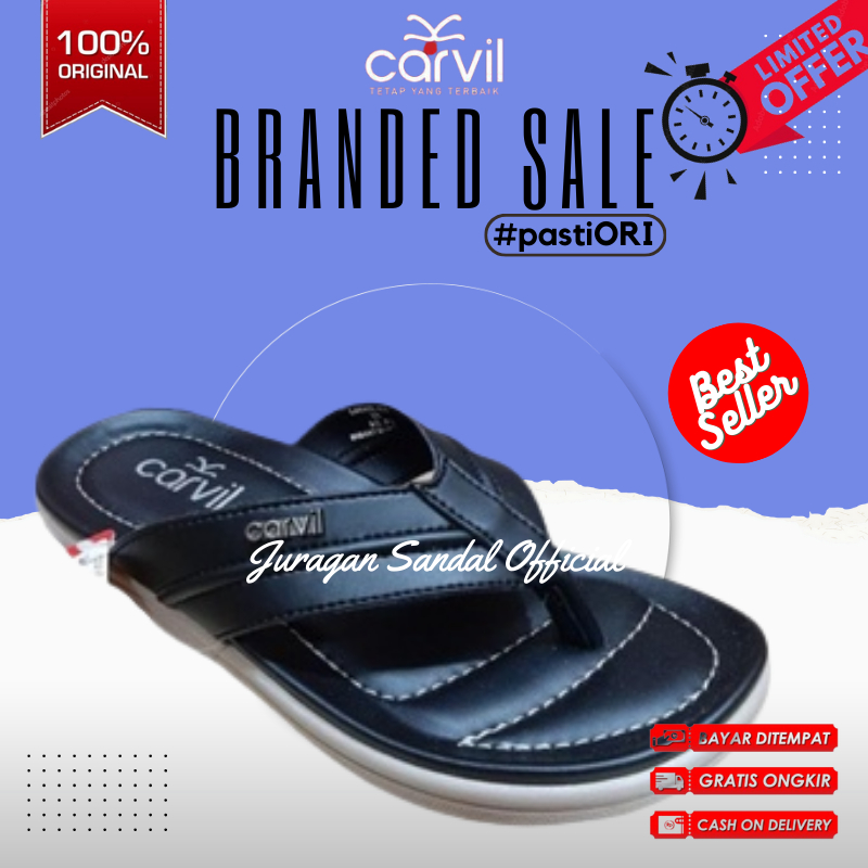 SANDAL PRIA CARVIL LARRIE 01M | SANDAL JEPIT PRIA | CARVIL ORIGINAL DIJAMIN MURAH