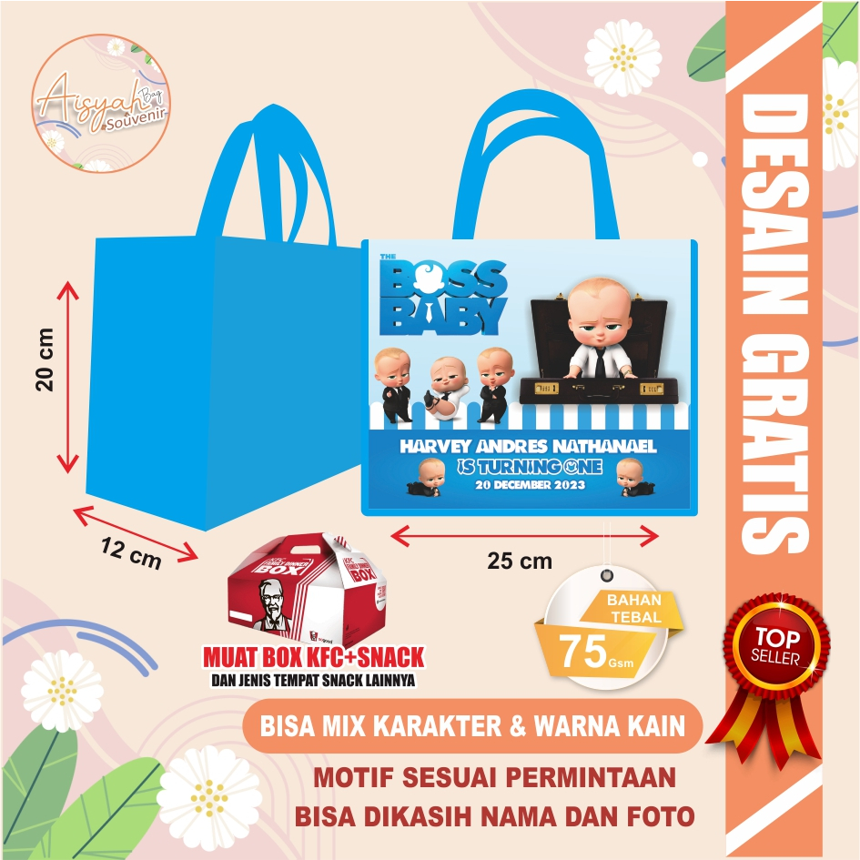 

tas ulang tahun baby boss / tas ultah baby boss / tas ultah anak / tas bingkisan ultah / tas kado ultah