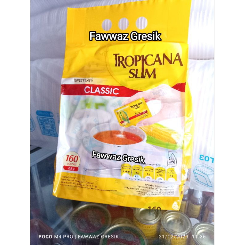 

Tropicana Slim Classic 160 Sachet / Gula Diet Tropicana Slim Sweetener Classic 160 sachet
