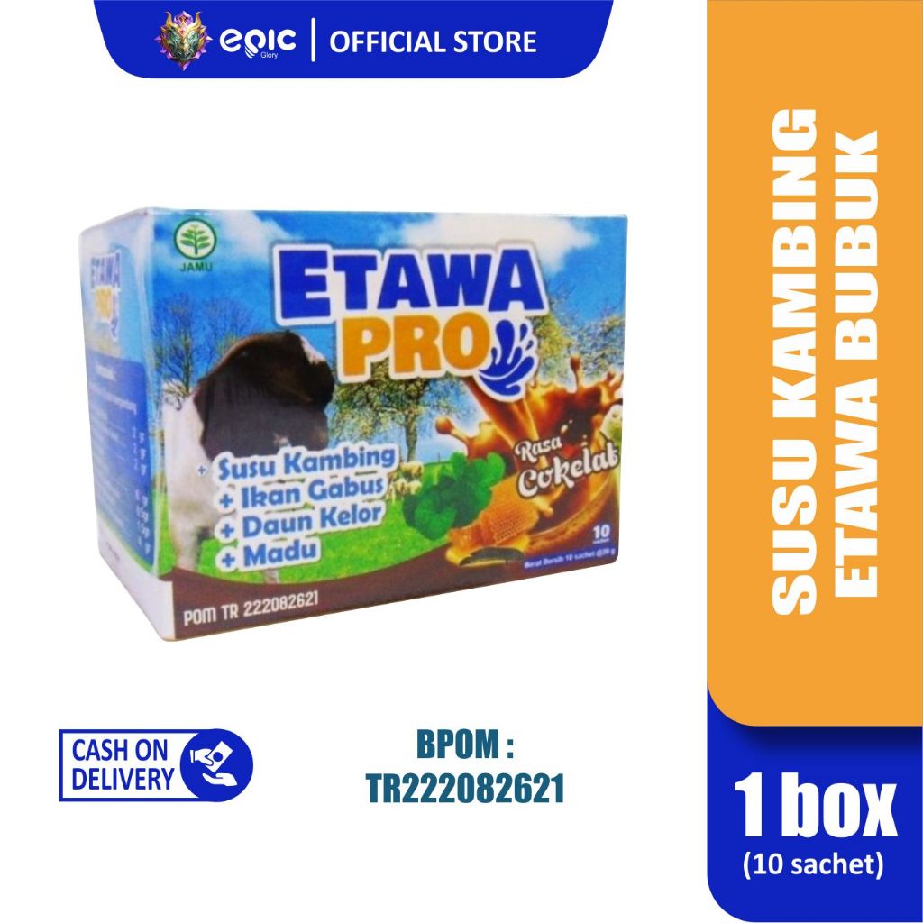 

susu kambing etawa bubuk rasa coklat 1 box 10 sachet