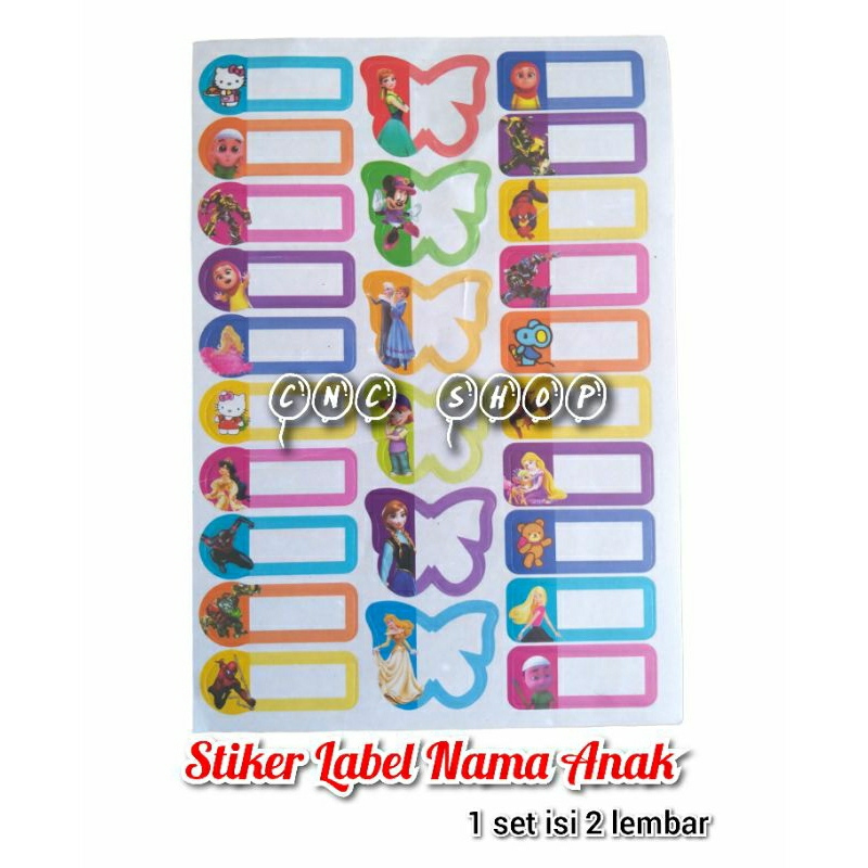 

Stiker Label Nama Anak Murah Gambar Karakter Mix Perlengkapan Sekolah