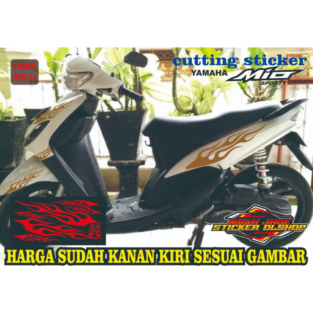 sticker cutting motor yamaha mio sporty/sticker motor mio sporty body putih