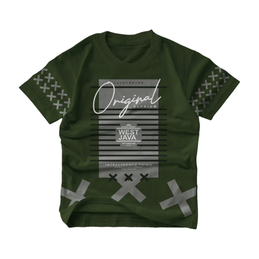 Baju anak laki laki 1-12 tahun hijau tni
