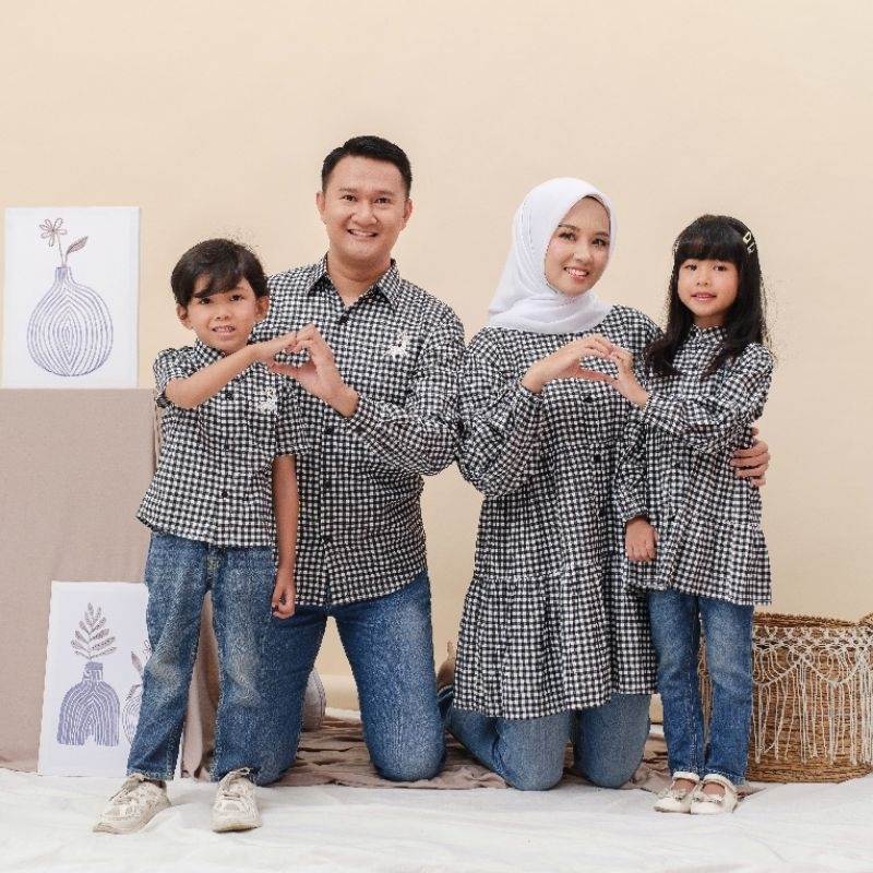 Haruka Set Keluarga/Baju Couple Lebaran/Couple Keluarga/ Baju Sarimbit / blus wanita/kemeja laki-lak