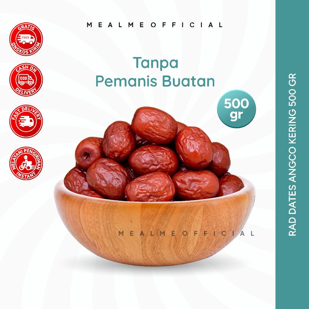 

Red Dates Kering Dry Fruit Kurma Merah 500 Gram Makanan Sehat Terlaris By Mealme Official