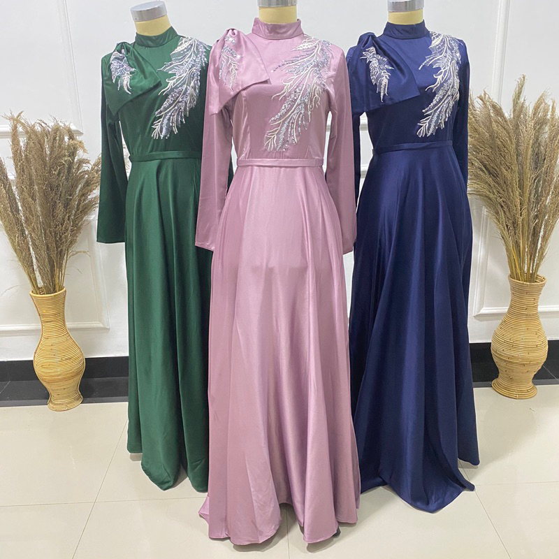 dress pesta dress elegan muslimah R1
