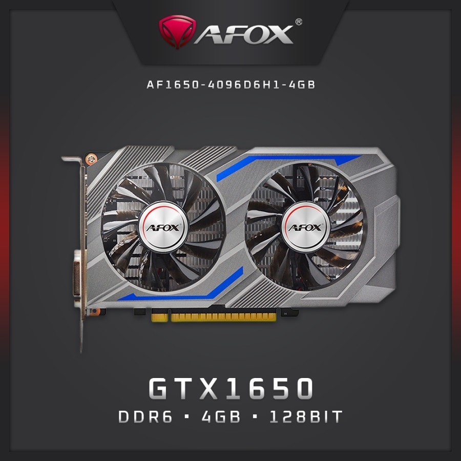 VGA CARD AFOX GEFORCE GTX1650 / GTX 1650 4GB GDDR6 128BIT PCI 3.0