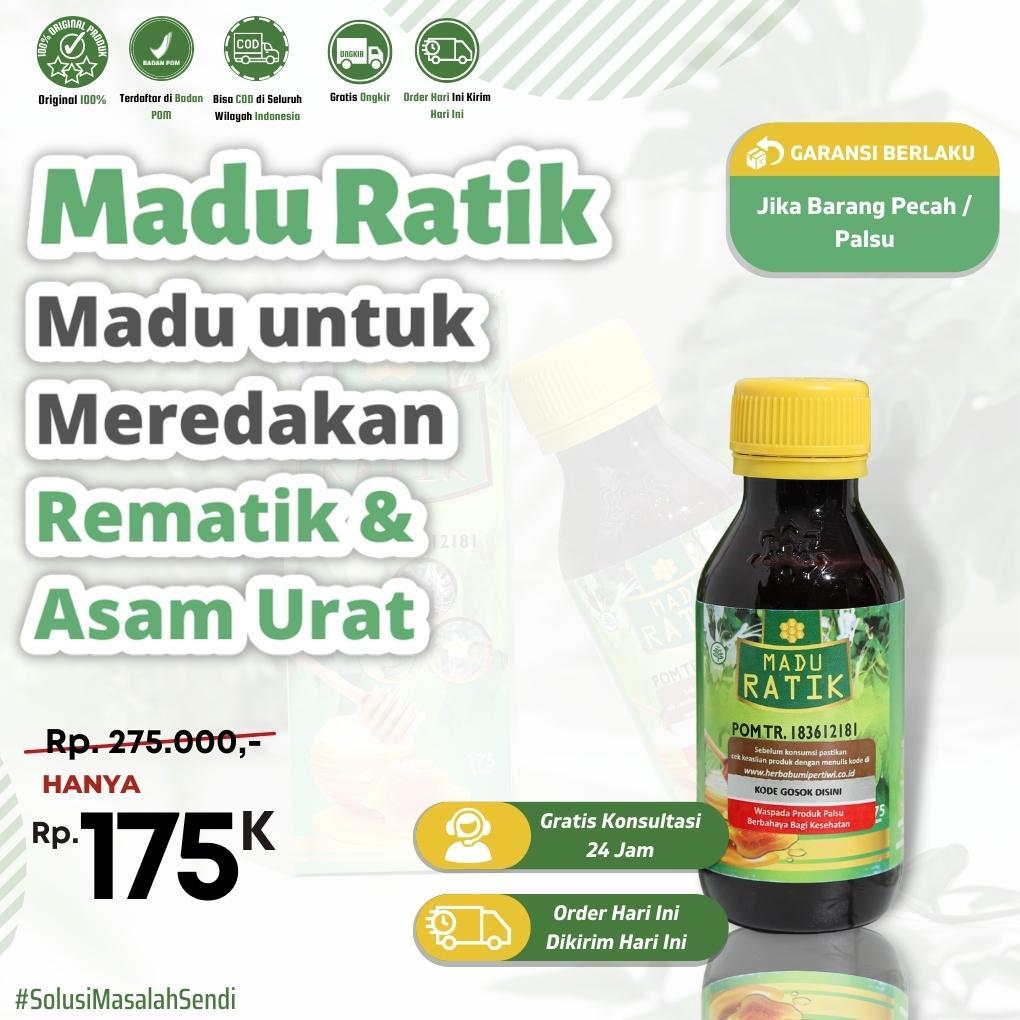 Madu Ratik 175 gram madu rematik, asam urat BPOM Halal 100% Original