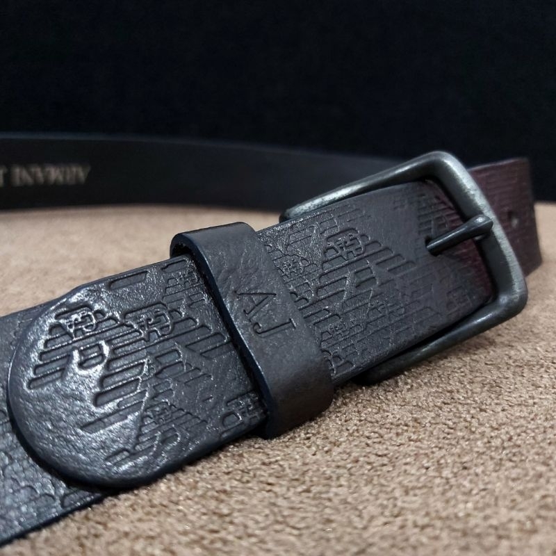 ☆AJ by EMPORIO ARMANI☆ Exclusive Emboss Logo Leather Belt