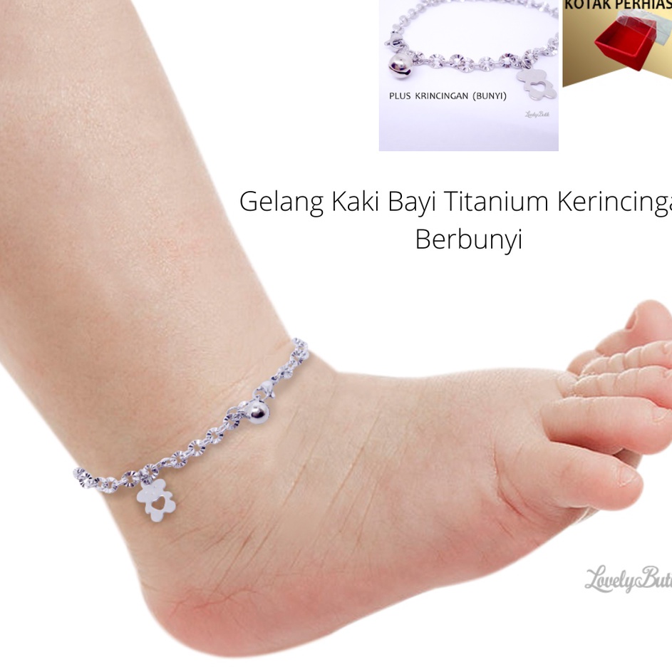 KODE OJM14 Lovelybutik Gelang Kaki Bayi Perempuan Laki Laki Titanium Krincing Gelang Kerincing Berbu
