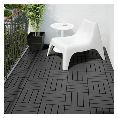 Ready Stock RUNNEN Dek lantai 9 pcs luar ruang abu abu tua  krem