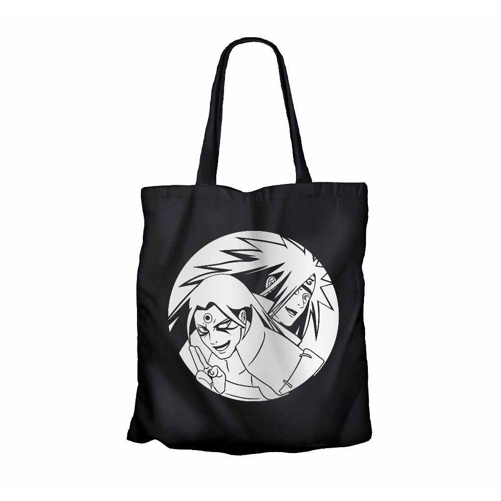 Tote bag anime MADARA VS HASHIRAMA MOON - NARUTO SHIPPUDEN material canvas