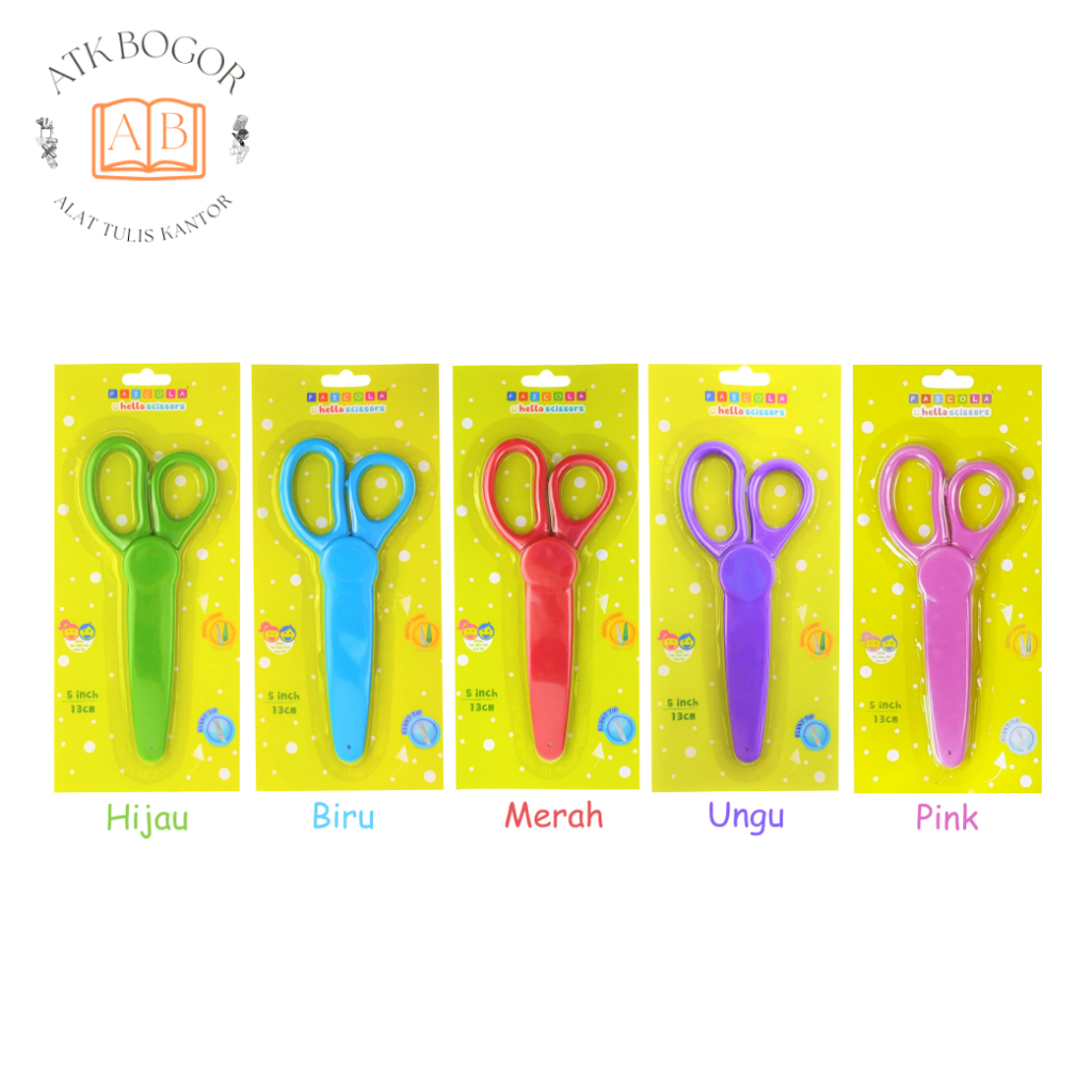 

Gunting Aman Untuk Anak TK 4+ Warna Biru / Hijau / Pink / Merah / Ungu Pascola Scissors